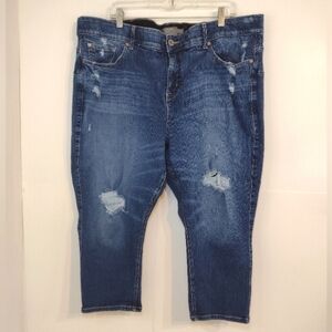 Torrid women's feel the fit crop distress jeans size (24)